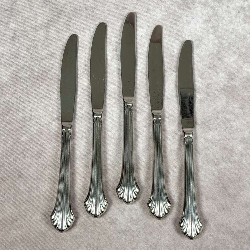 Gorham Grande Quintette Stainless Steel Dinner Knives Set of 5 Shell Design